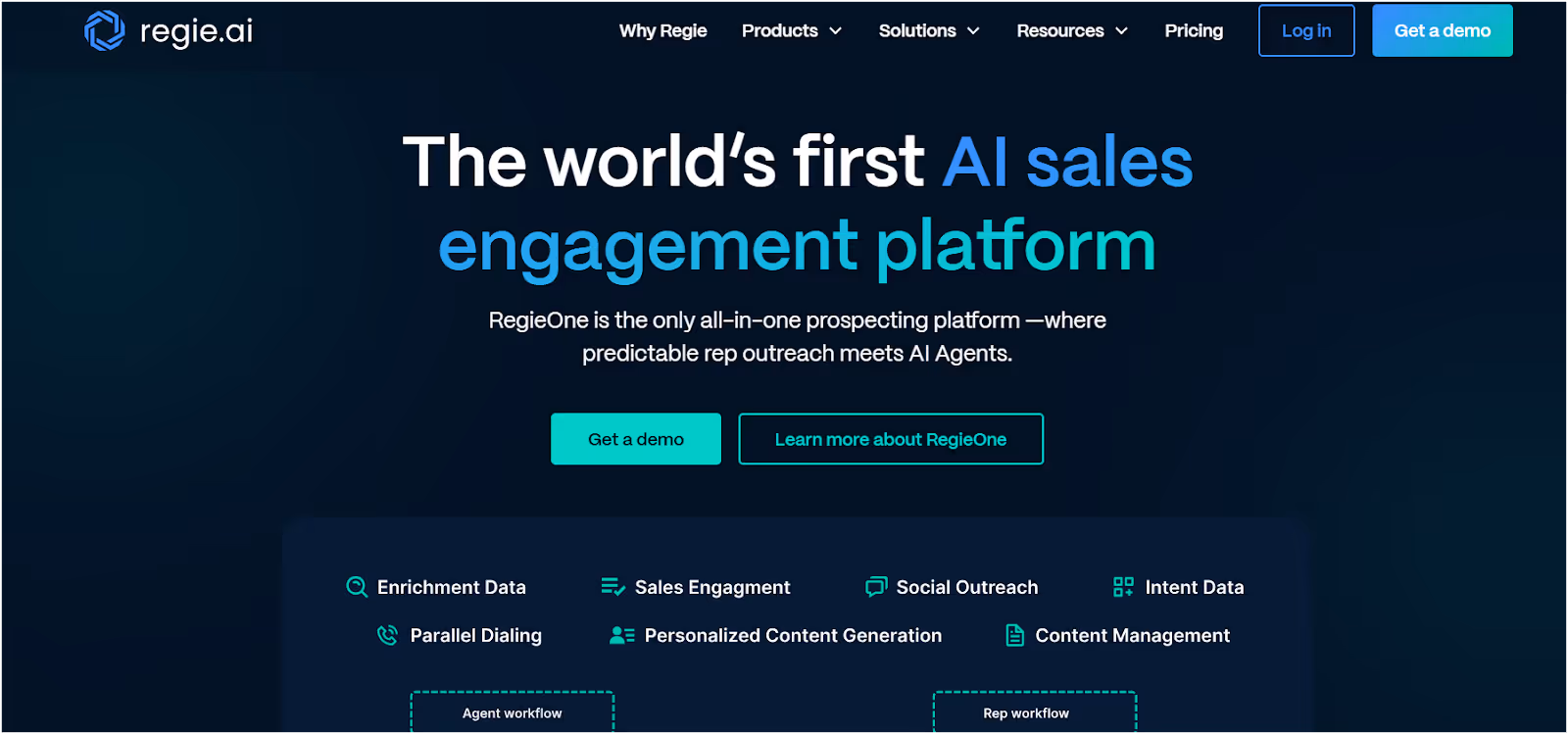 Regie.ai Homepage