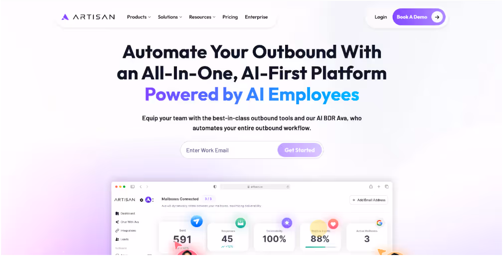 Artisan AI Homepage