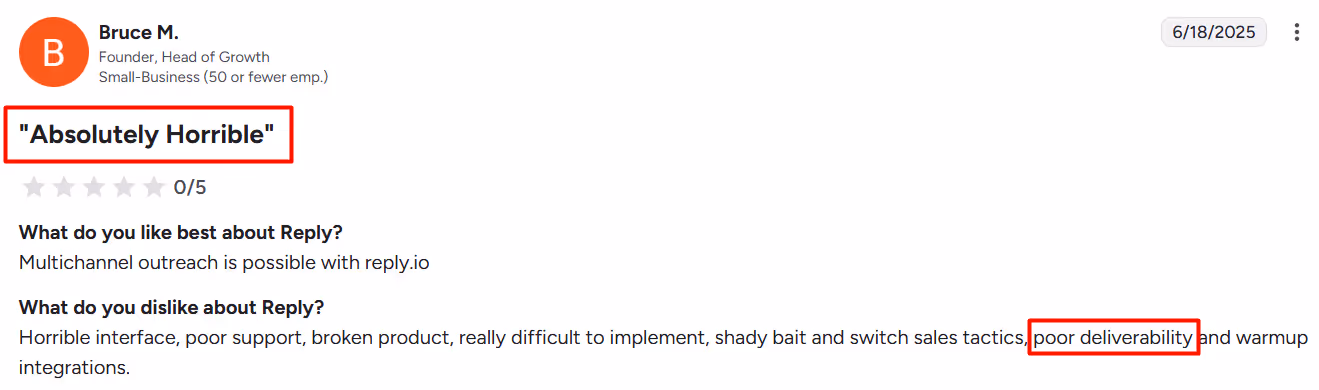 Reply.io G2 reviews 