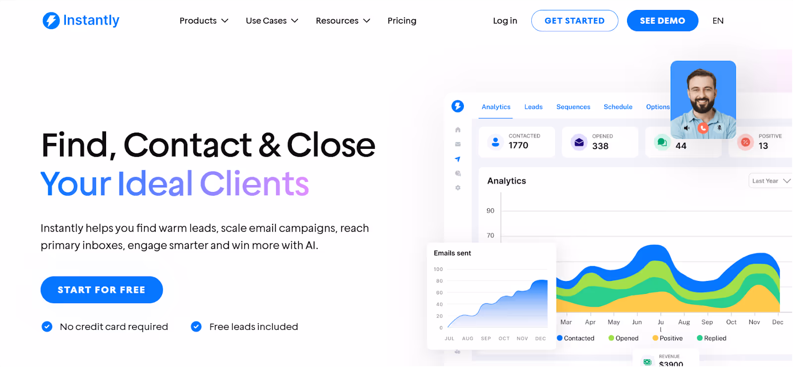 Instantly.ai Homepage