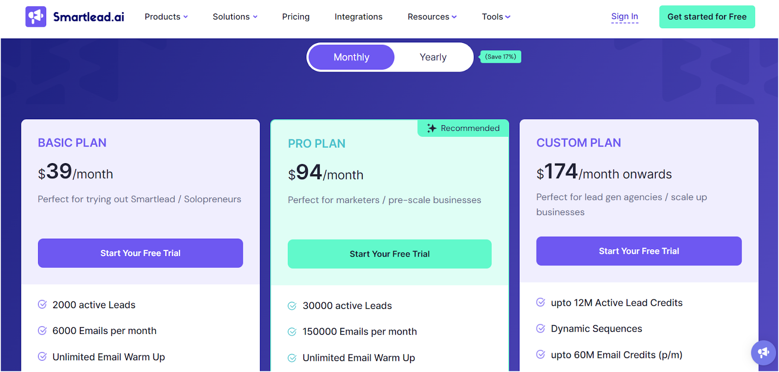 Smartlead Pricing 