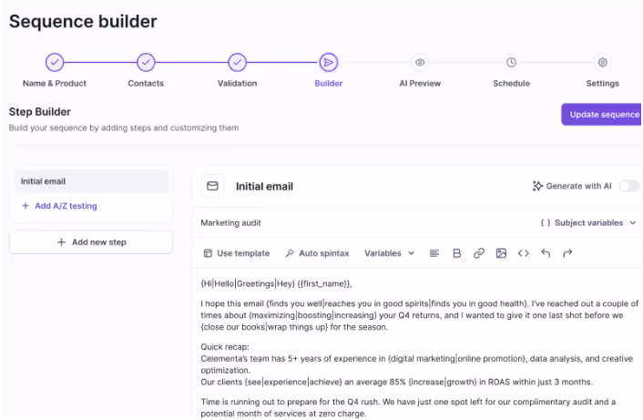 salesforge sequence builder 
