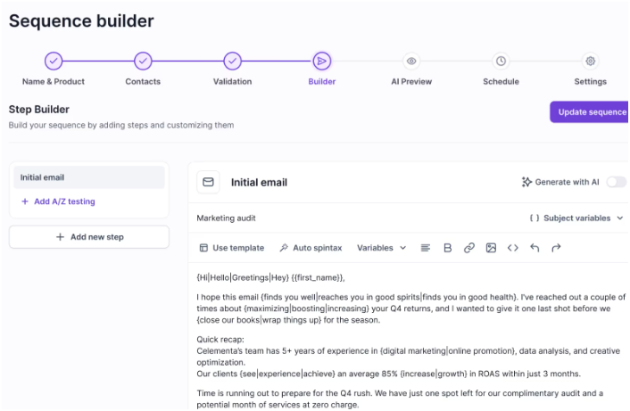 salesforge sequence builder 