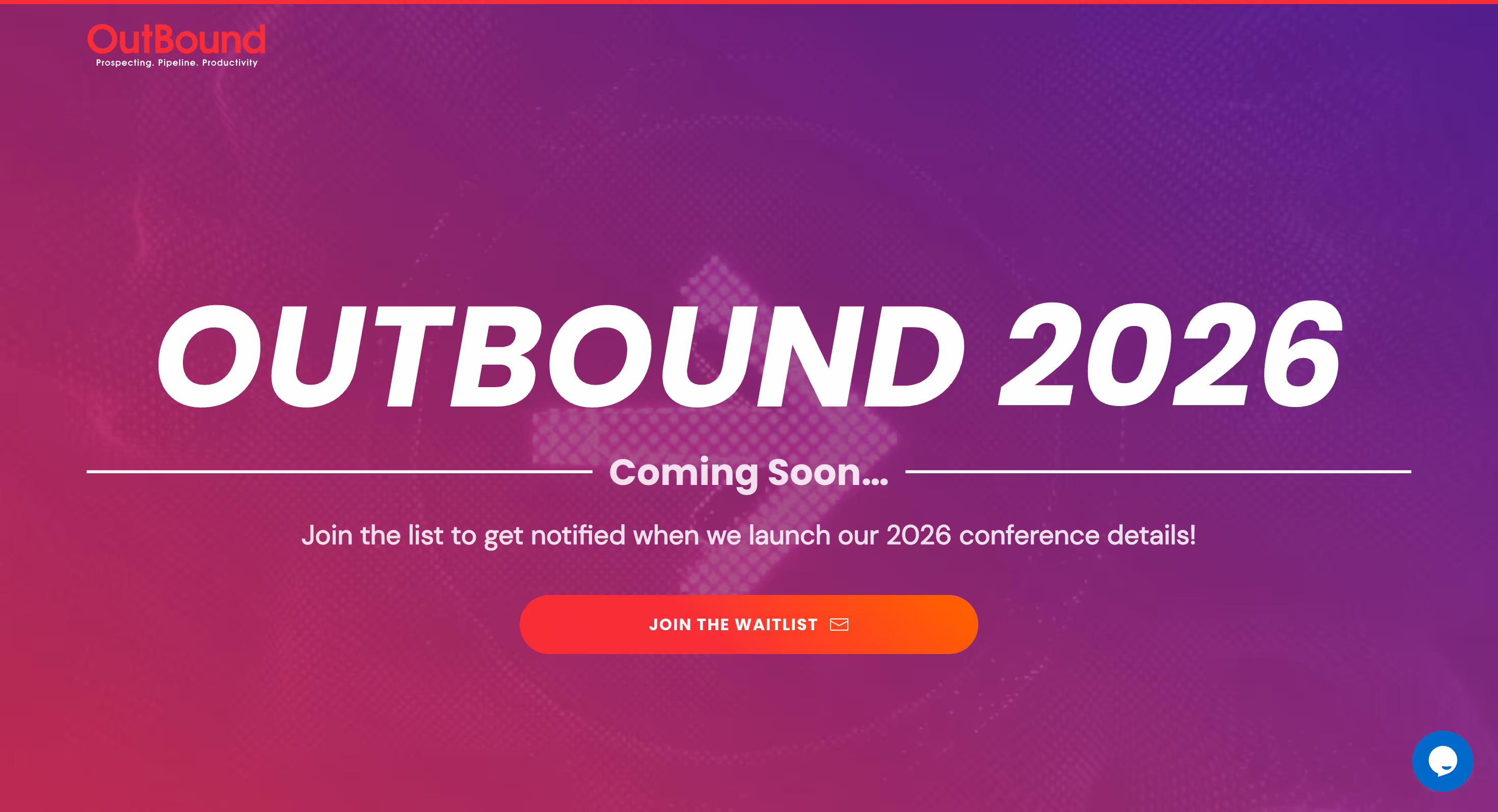 This image shows homepage of Outbound Sales Conference website.