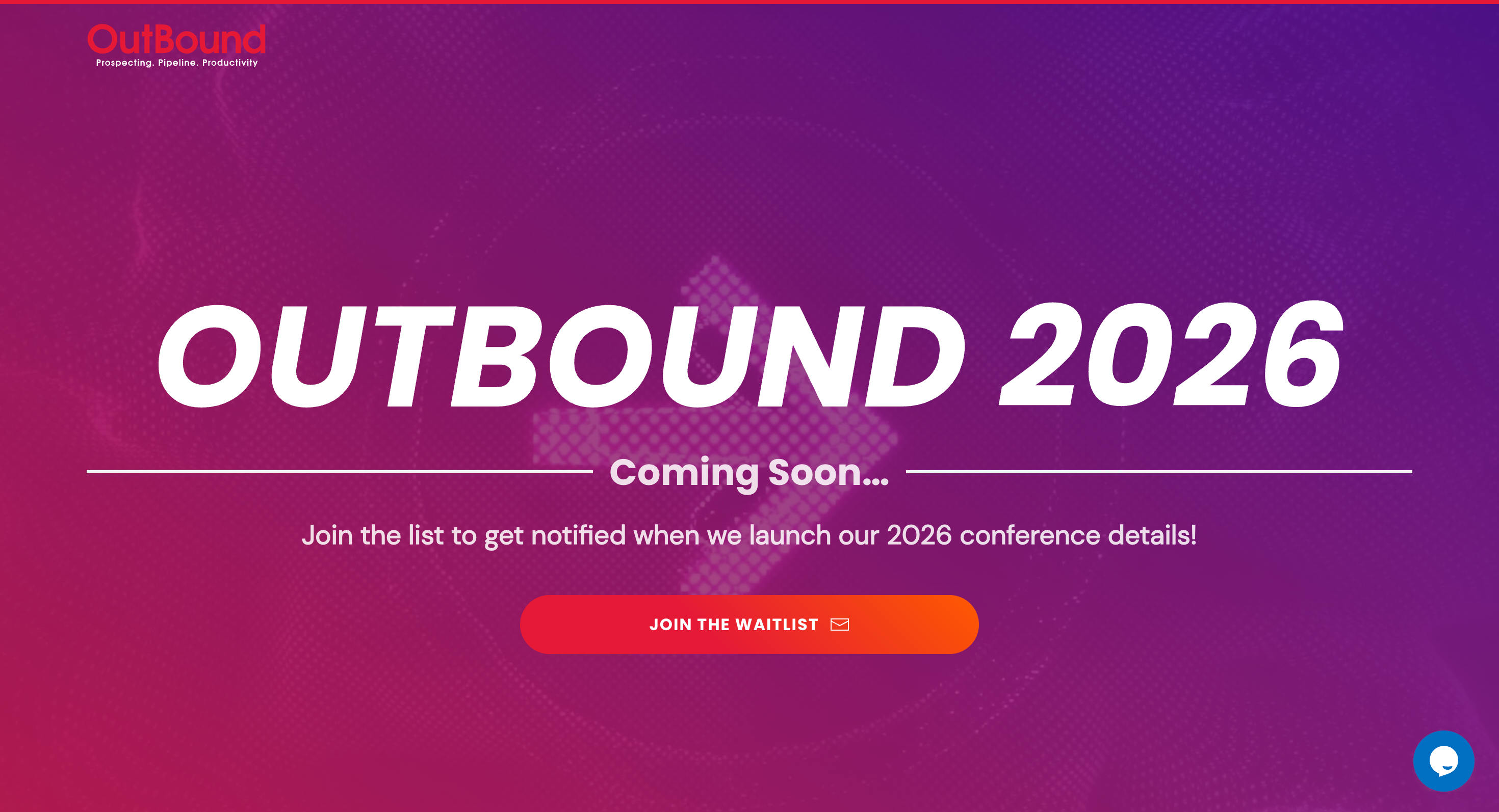 This image shows homepage of Outbound Sales Conference website.