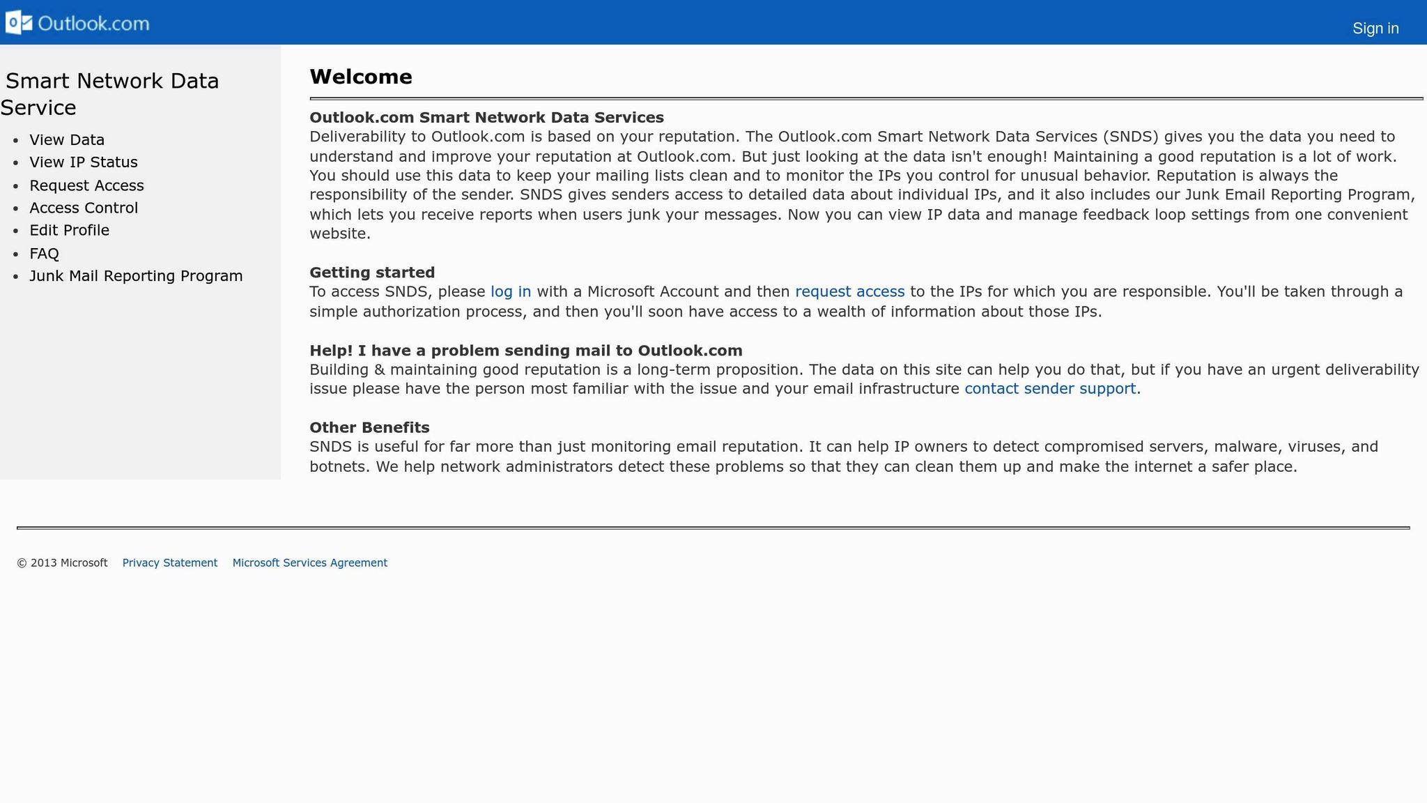 Microsoft SNDS