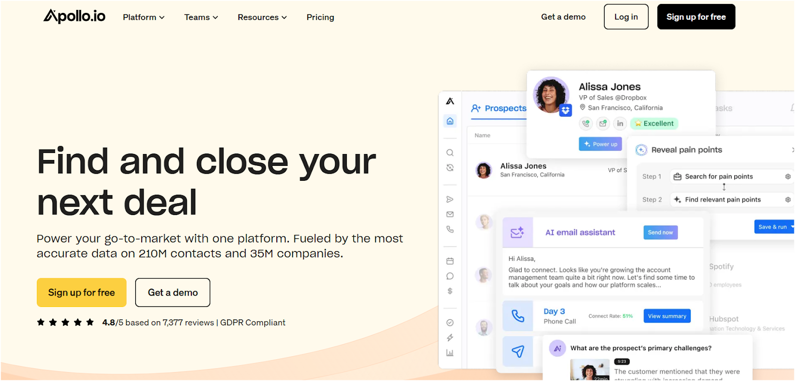 Apollo.io Homepage