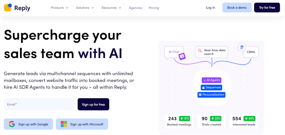 Reply.io Homepage