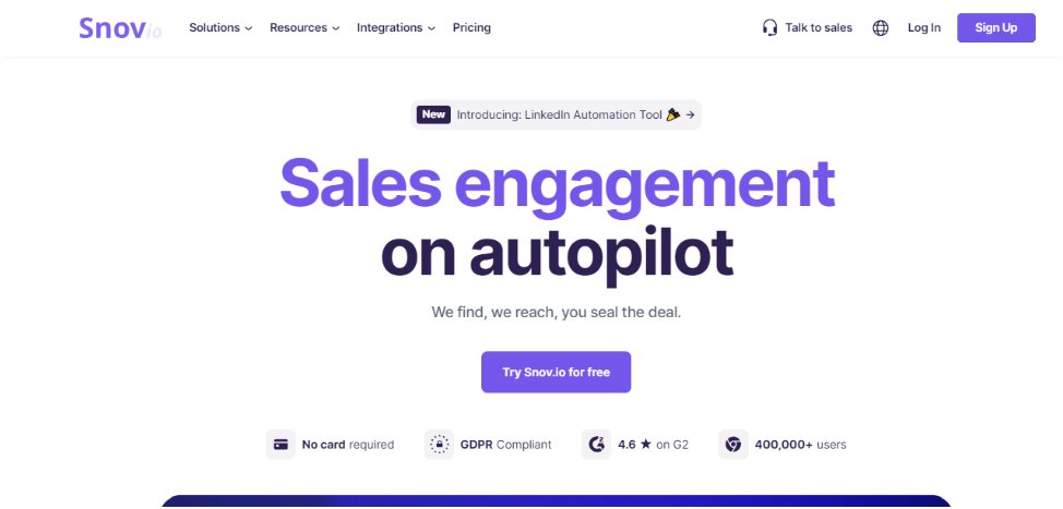 Snov.io Homepage