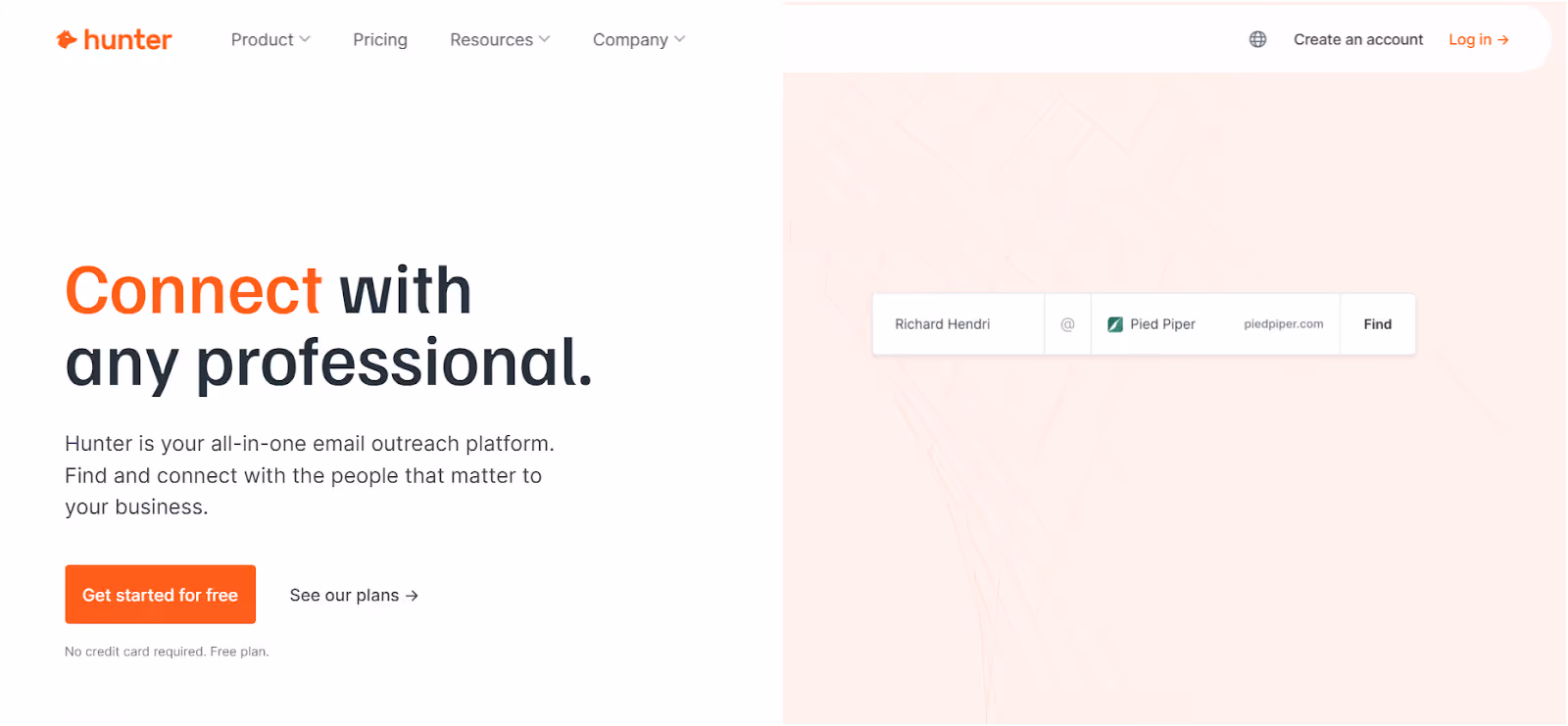 Hunter.io Homepage