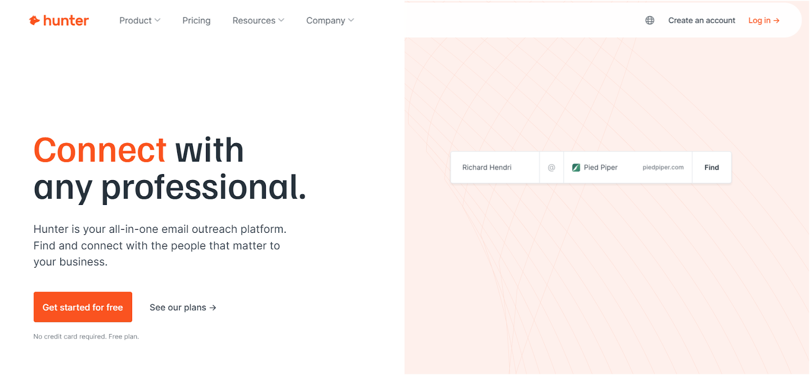 Hunter.io Homepage