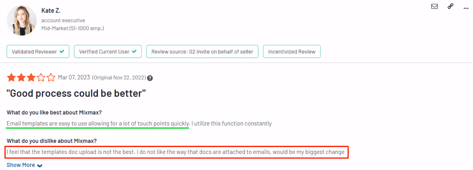 MixMax G2 reviews