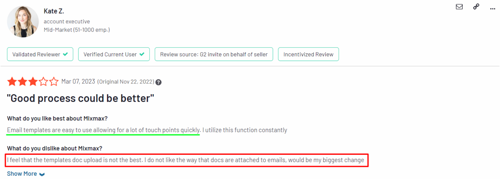 MixMax G2 reviews