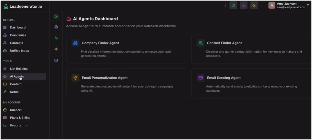 Autonomous AI Agents in Leadgenerator.io