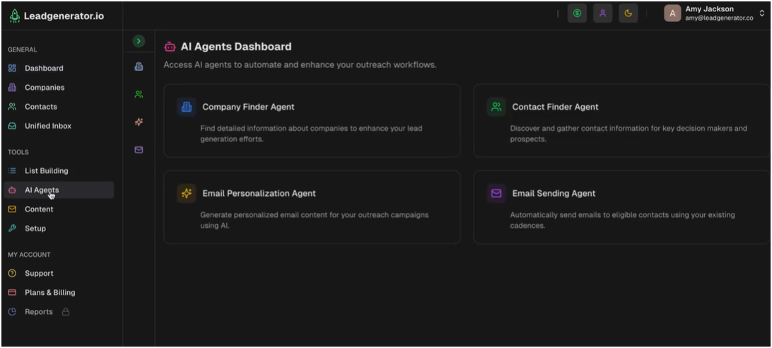 Autonomous AI Agents in Leadgenerator.io