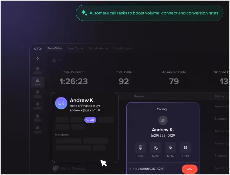 AI Dialer in SuperAGI