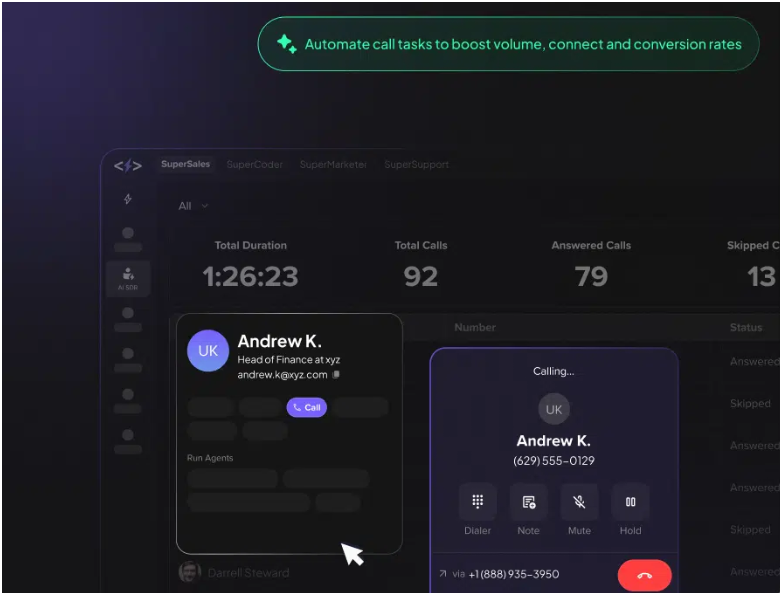 AI Dialer in SuperAGI