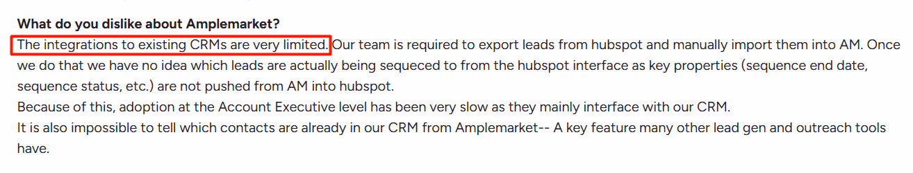 Amplemarket G2 review