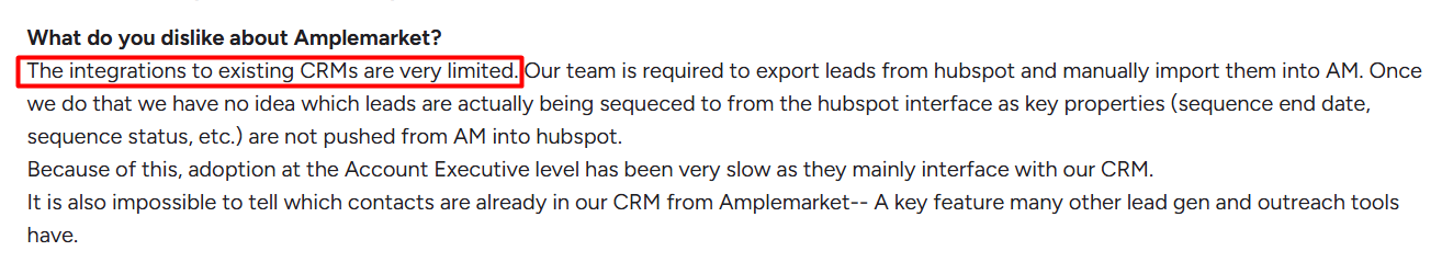 Amplemarket G2 review