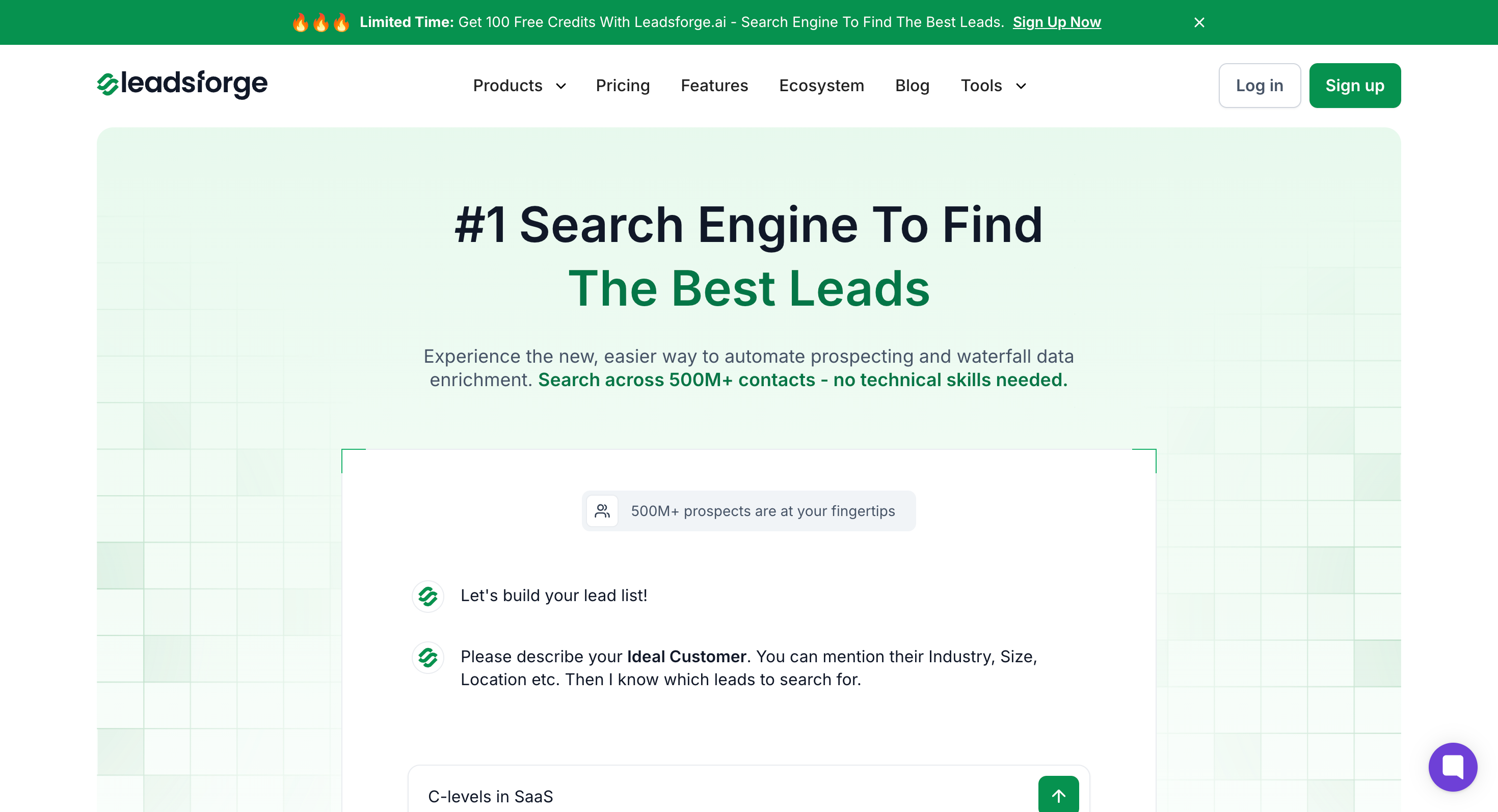 Leadsforge.ai home page