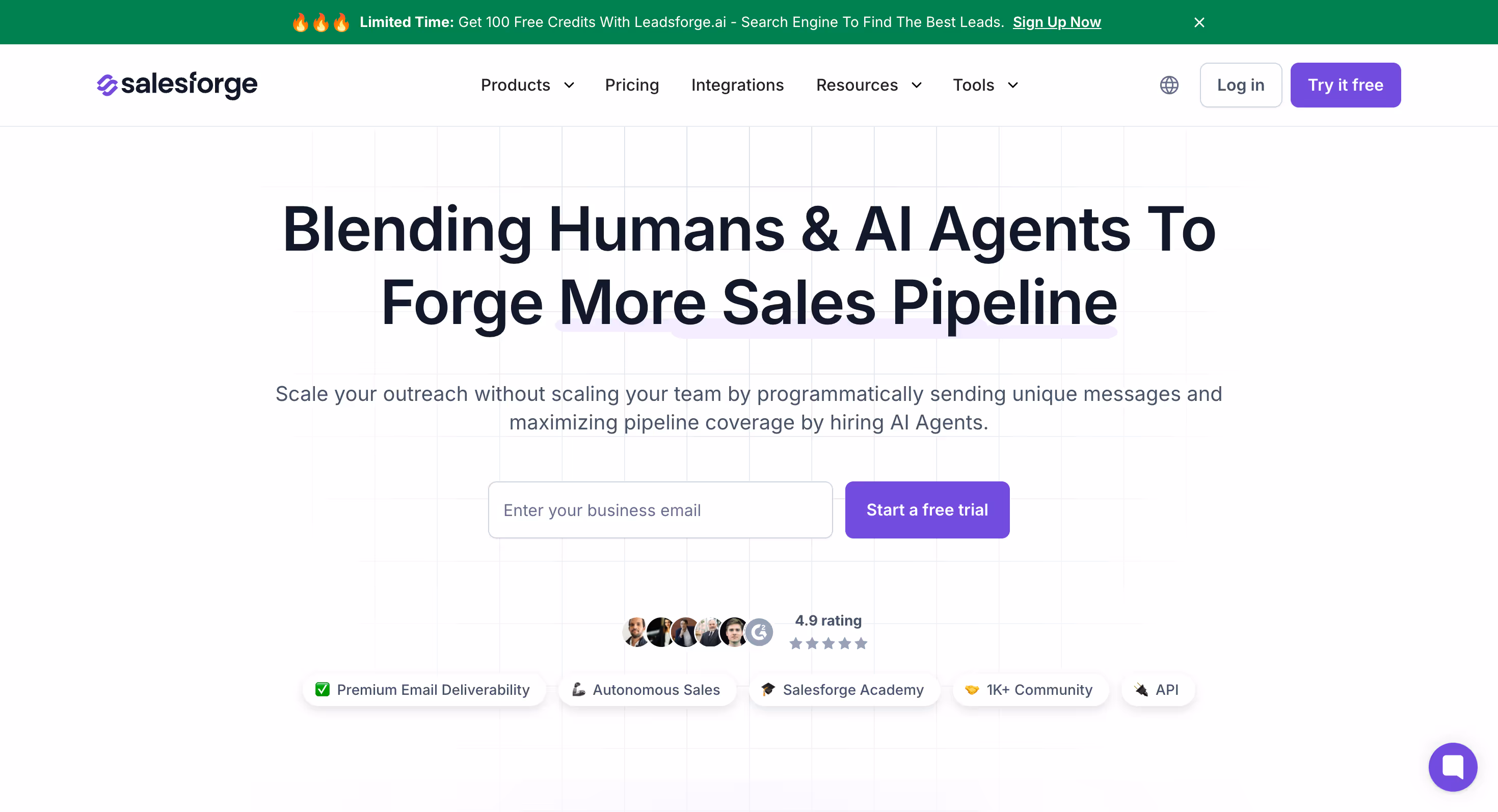 Salesforge.ai home page