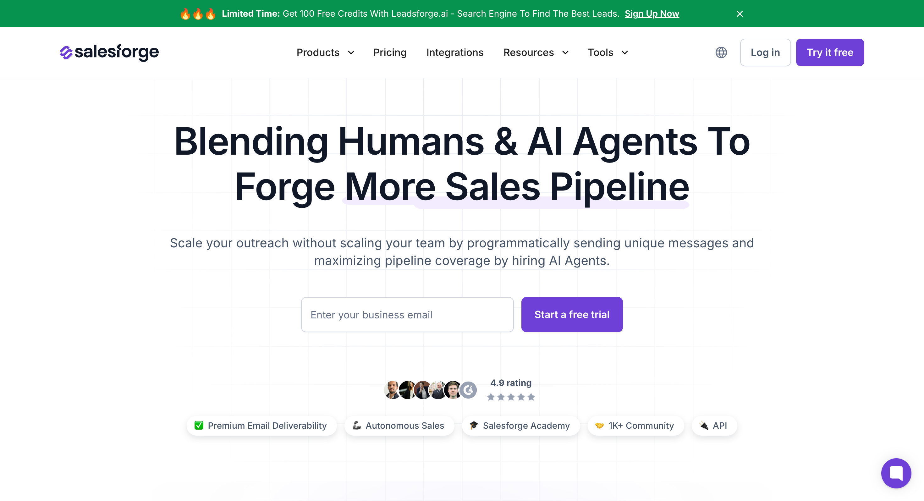 Salesforge.ai home page