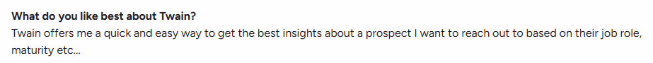 Twain review on G2.com