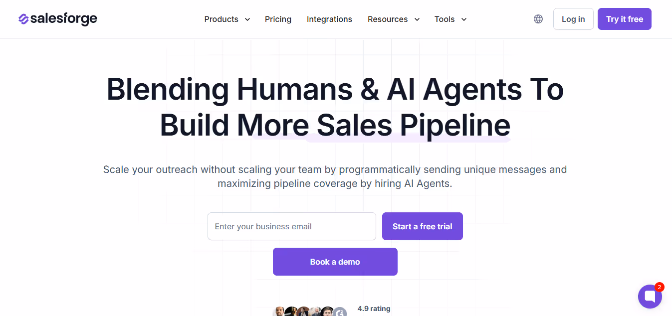 Salesforge home page