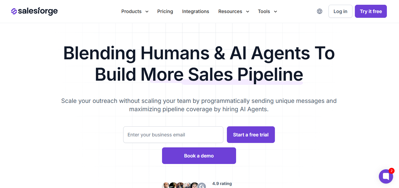 Salesforge home page
