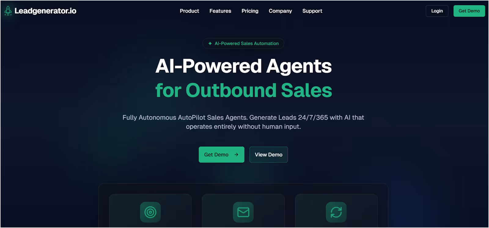 Leadgenerator.io Homepage