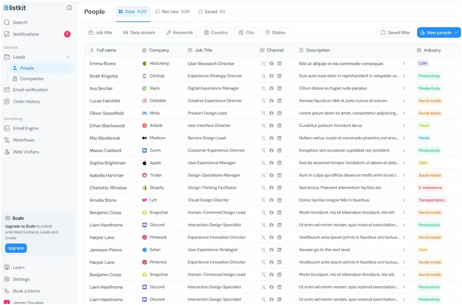 Lead list in Liskit