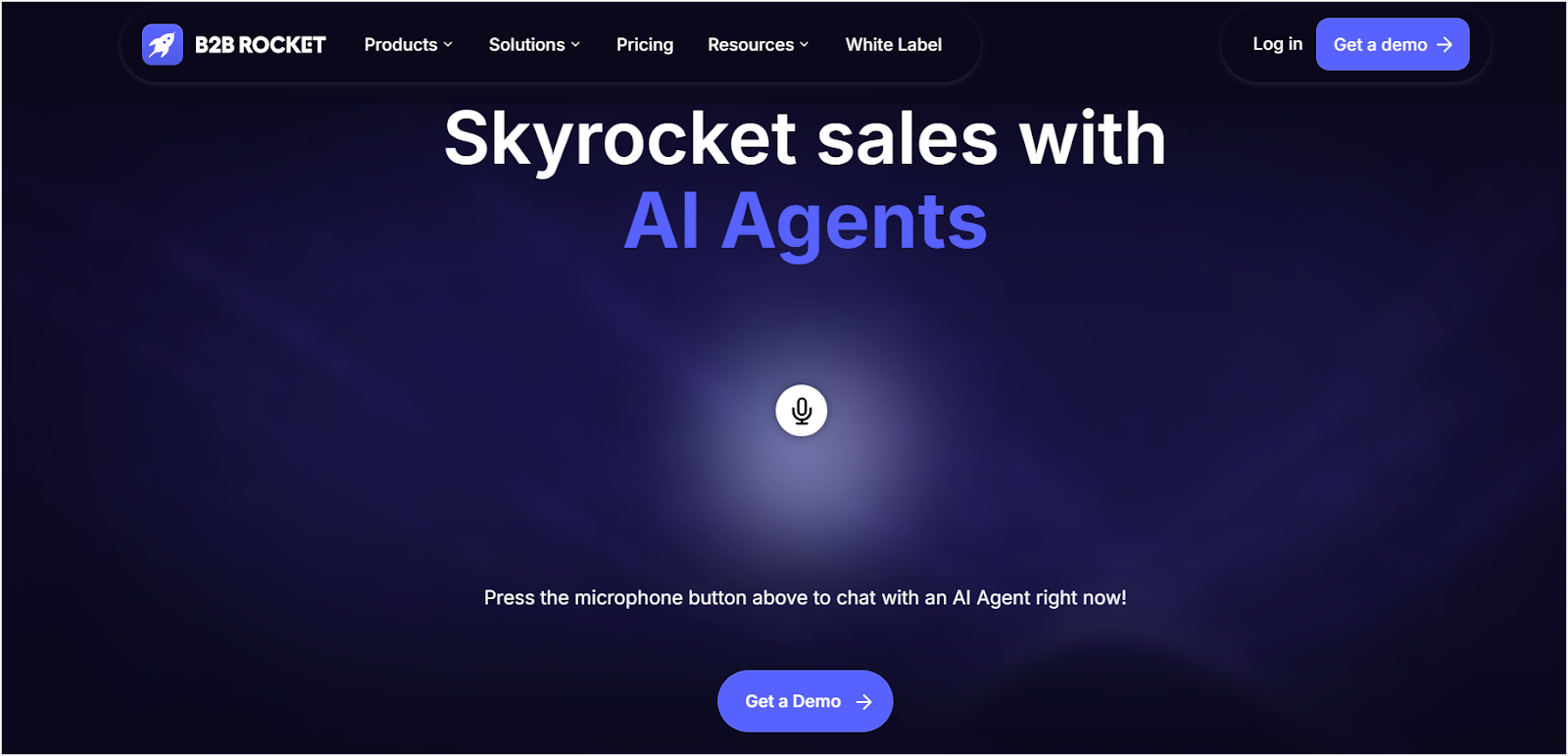 B2B Rocket AI homepage