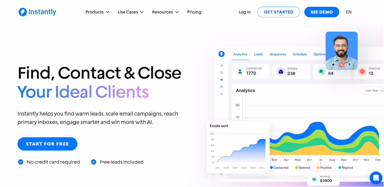 Instantly.ai Homepage