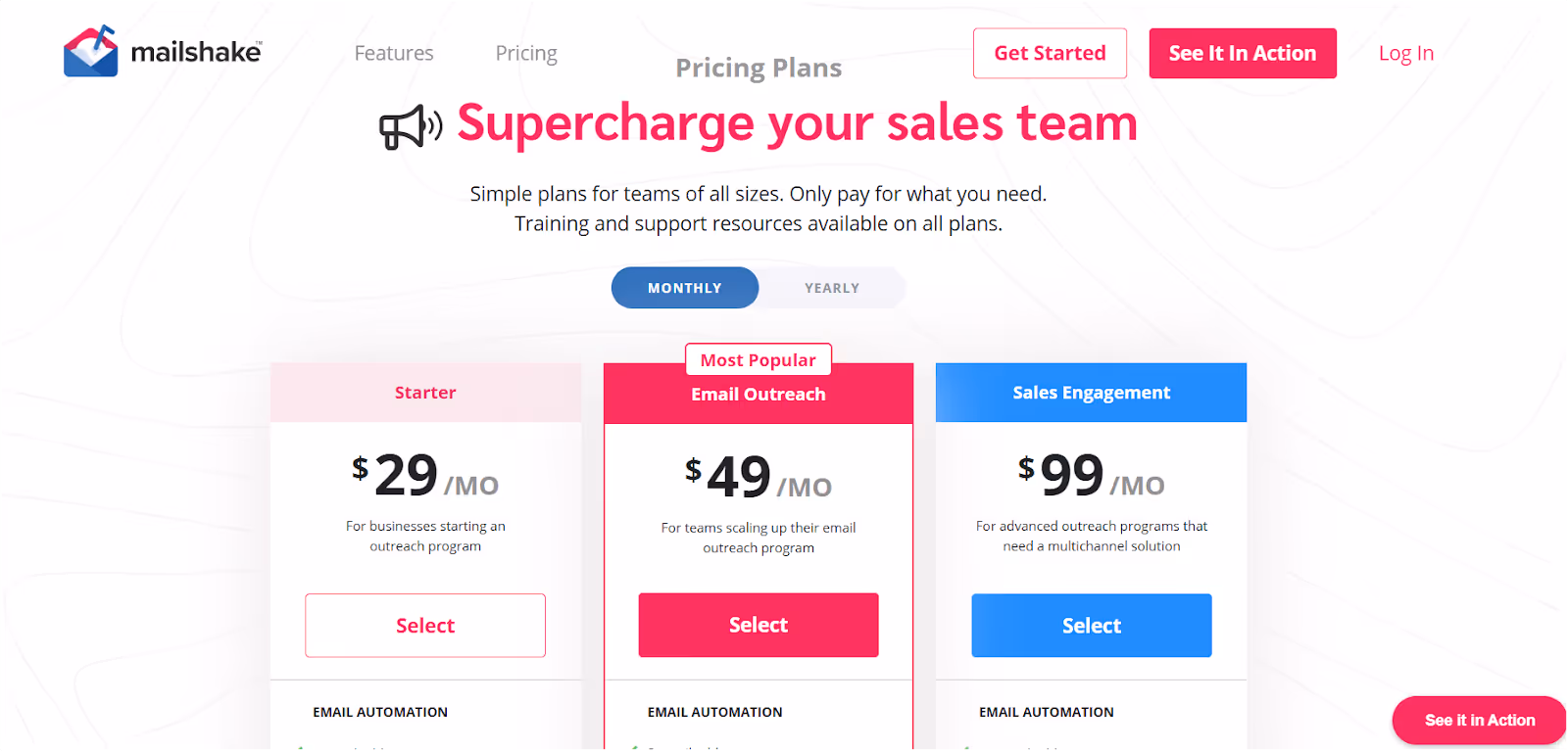 Mailshake Pricing 