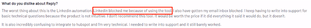 Reply.io G2 reviews