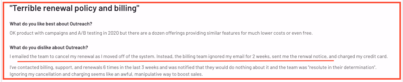 Outreach review about bad billing practices 