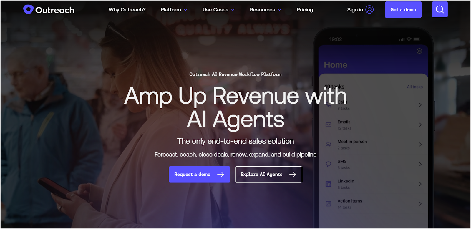 Outreach.io Homepage