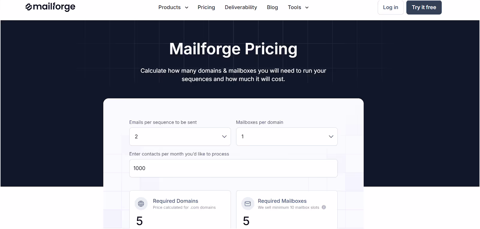 Mailforge Pricing