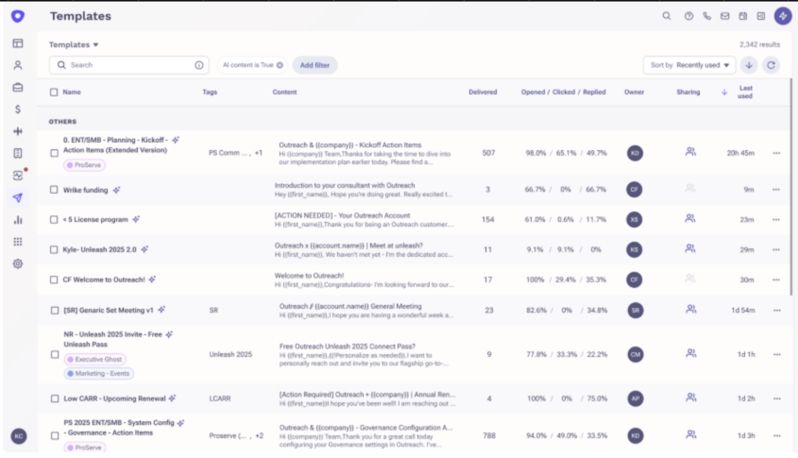 Email Templates in Outreach