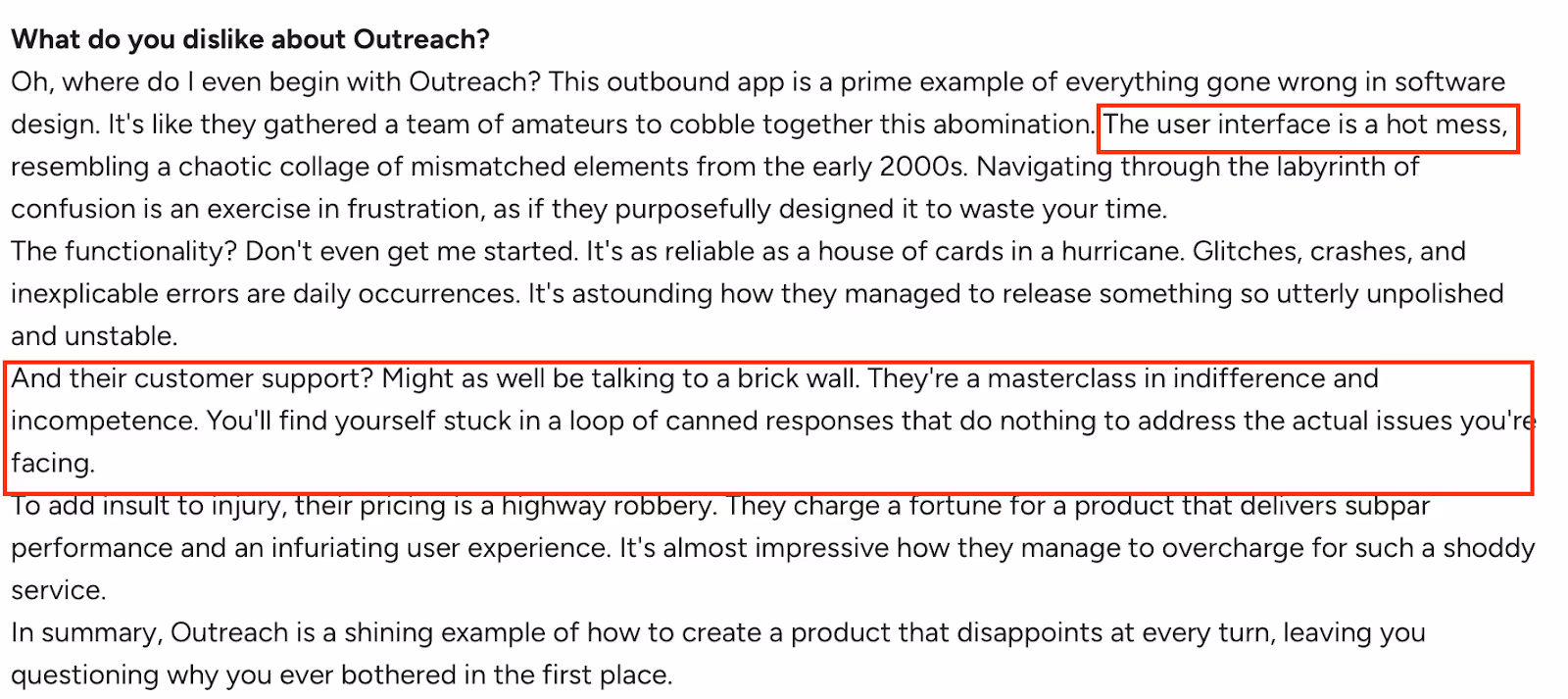 Outreach G2 reviews