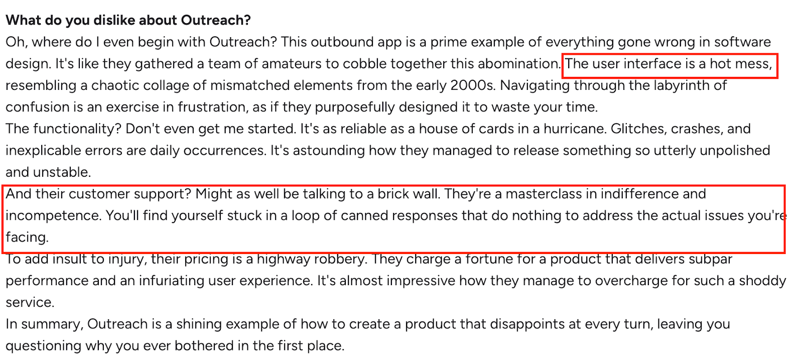 Outreach G2 reviews