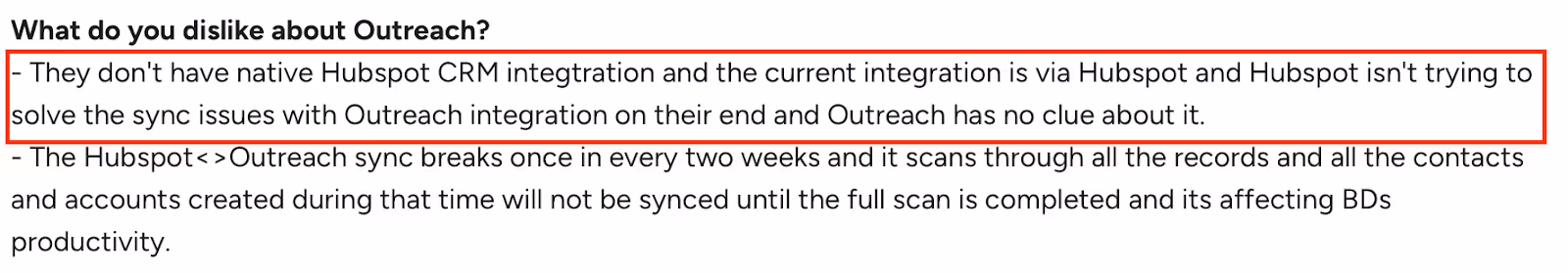Outreach G2 reviews