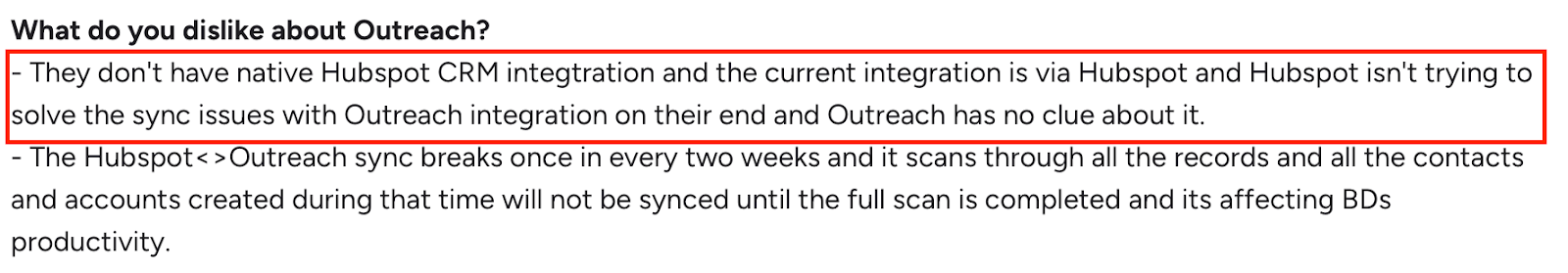 Outreach G2 reviews