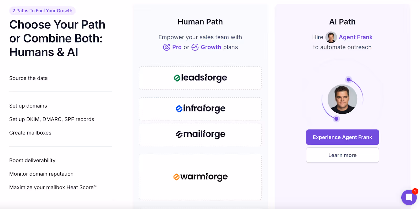 Salesforge two path for outreach