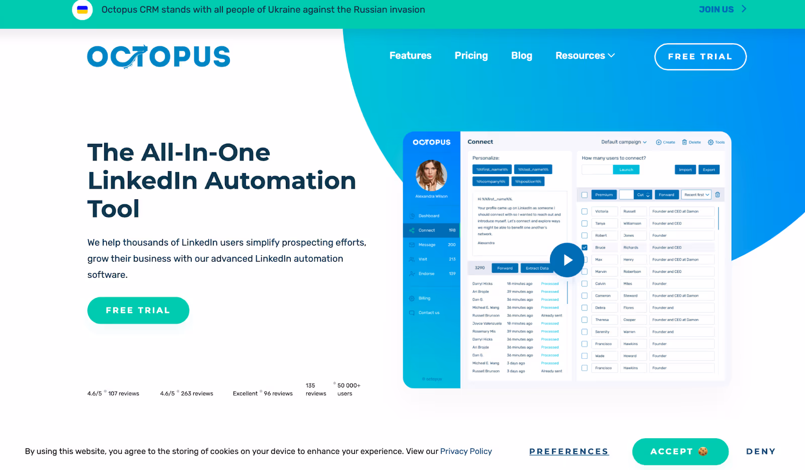 Octopus CRM Homepage
