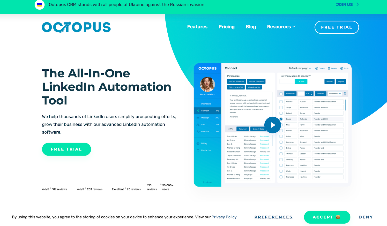 Octopus CRM Homepage