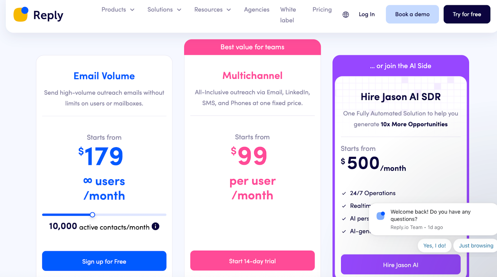 Reply.io Pricing