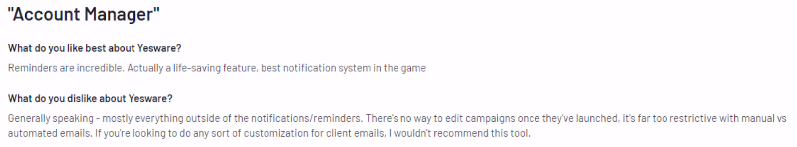 yesware reviews on G2