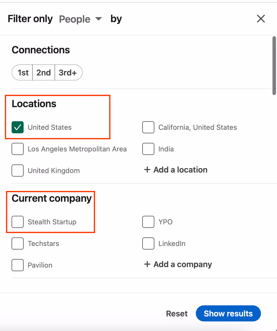 Using Filters on LinkedIn