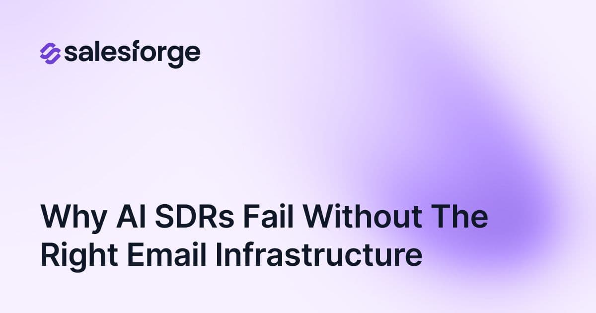 Why AI SDRs Fail Without the Right Email Infrastructure